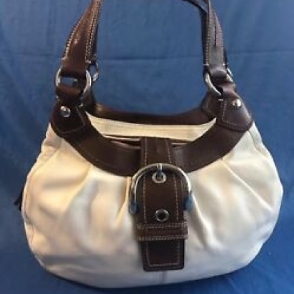 Coach Ivory/Brown Hobo Bag